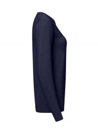 Damen Pullover aus 100 % Baumwolle in Dunkelblau mit Rundhals und Rippbündchen